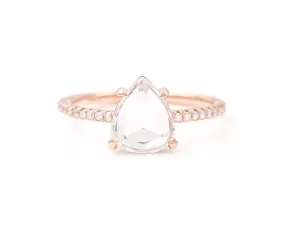 0.93-Carat Rose Cut Pear Ring