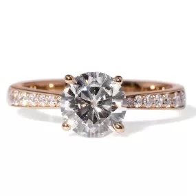 14k Yellow Gold Moissanite Ring 1.2ct Center Stone