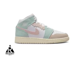 Air Jordan 1 Mid SE "Pink Ford Jade Ice" (GS)