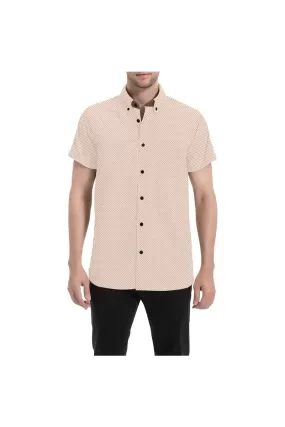 Beige Polka Dot Short Sleeve Shirt