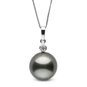 Brilliant Collection 11.0-12.0 mm Tahitian Pearl and Diamond Pendant