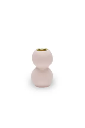 BUBBLE Two Bubble Small Candleholder in Pale Rose