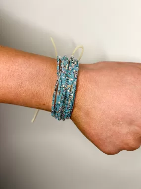 Crystal Stacked Bracelet // Aqua