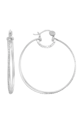 Double Up Hoops with Diamond Embellishments - Large