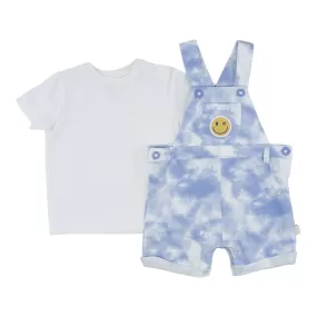 Elegant Kids 2 Pc Dungarees And T-Shirt Set - Smiley