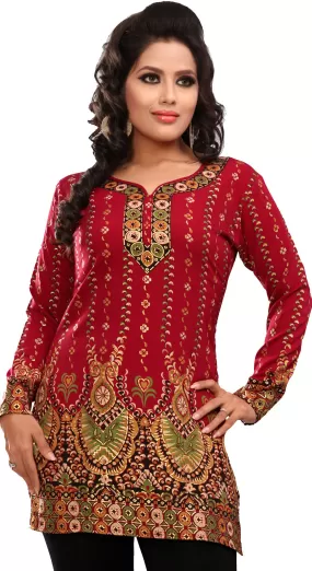 Elegant Maroon Short Kurta for Women - Blend of Classical and Style