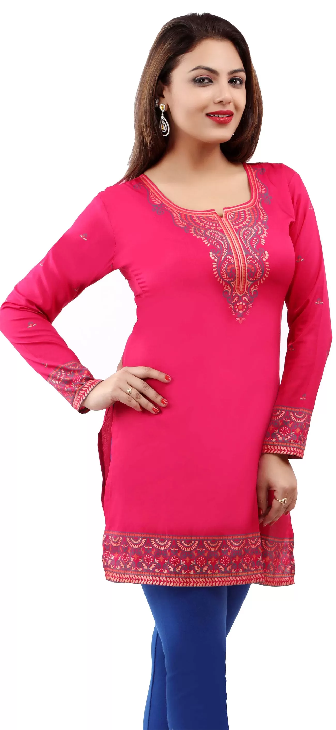 Elegant Pink Tunic for Women – Indian Style Ethnic Tops