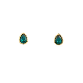 Emerald Teardrop Stud Earrings Made With Swarovski Crystals