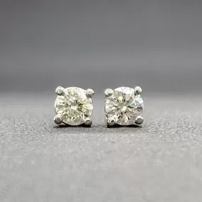 Estate 14K W Gold 0.24ctw J-I/SI1-2 Diamond Stud Earrings