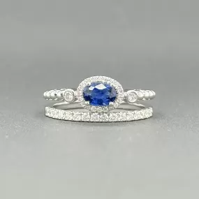 Estate 14K W Gold 0.53ct Sapphire and SI2/H 0.33ctw Diamond Ring