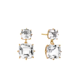 Geometrix Cushion Double Drop Earrings