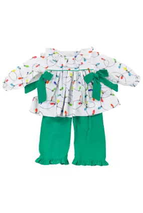 Girls Chirstmas Light Fun Pant Set