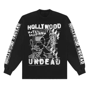 HK Collage Longsleeve Shirt (Black)