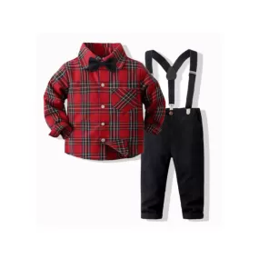 Holiday Plaid Shirt & Pants Set