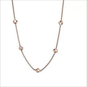 Icona Rock Crystal 42 Necklace in Sterling Silver Plated with Rose Gold