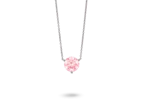 Lab-Grown Diamond 2ct. Round Brilliant Solitaire Pendant | Pink