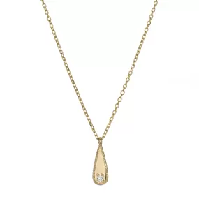 Long Teardrop Diamond Mirror Pendant