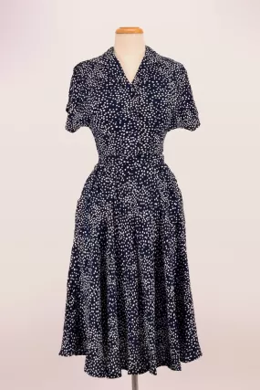 Manette Navy & Cream Dots Dress