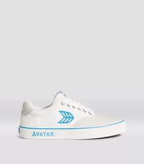 NAIOCA PRO AVATAR Vintage White Suede Off-White Canvas Blue Logo Sneaker Women