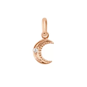 Petite Moon diamond pendant, Rose Gold