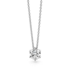 Round Claw Set Solitaire Diamond Pendant