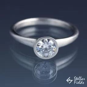 Round Diamond Full Bezel Set Engagement Ring