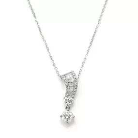 Shooting Star Diamond Pendant Necklace in 18K White Gold