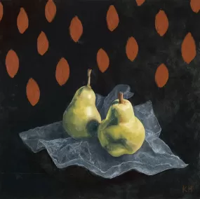 • ORIGINAL OIL PAINTING • 'Pears, Freezer Bag, Autumn Leaves'